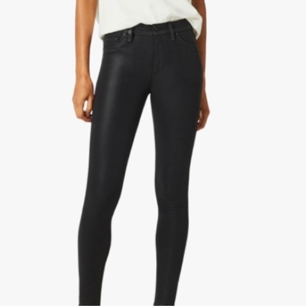 Hudson Jeans Barbara Noir Coated Slim Fit Jeans